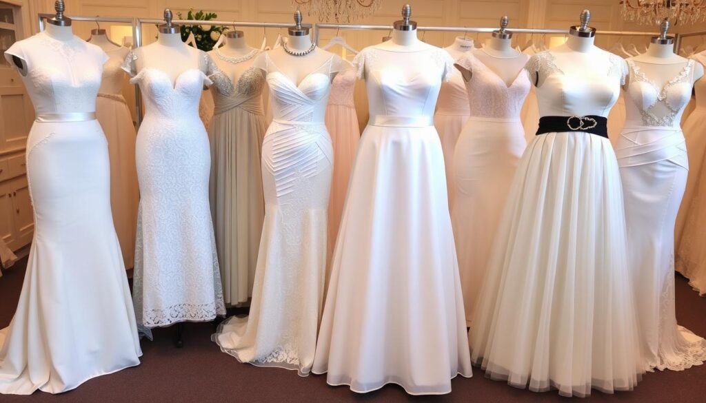 Verschiedene Schnitte für Plus-Size Hochzeitsmode bei Dressman-Mode Verschiedene Schnitte für Plus-Size Hochzeitsmode bei Dressman-Mode